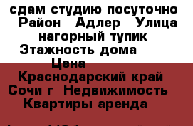 сдам студию посуточно › Район ­ Адлер › Улица ­ нагорный тупик › Этажность дома ­ 9 › Цена ­ 1 000 - Краснодарский край, Сочи г. Недвижимость » Квартиры аренда   